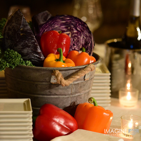 Farm-themed centerpieces at Blue Jeans Ball...